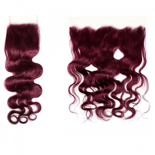 Body Wave #99J Virgin Human Hair 4x4 13x4 Transparent Lace Closure/Frontal | Human Hair Wig | Lace Front